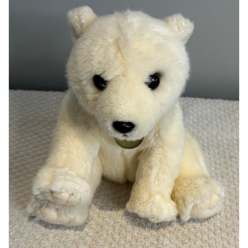 Aurora‎ Miyoni Polar Bear Plush Stuffed Animal Realistic White 2015 14C014